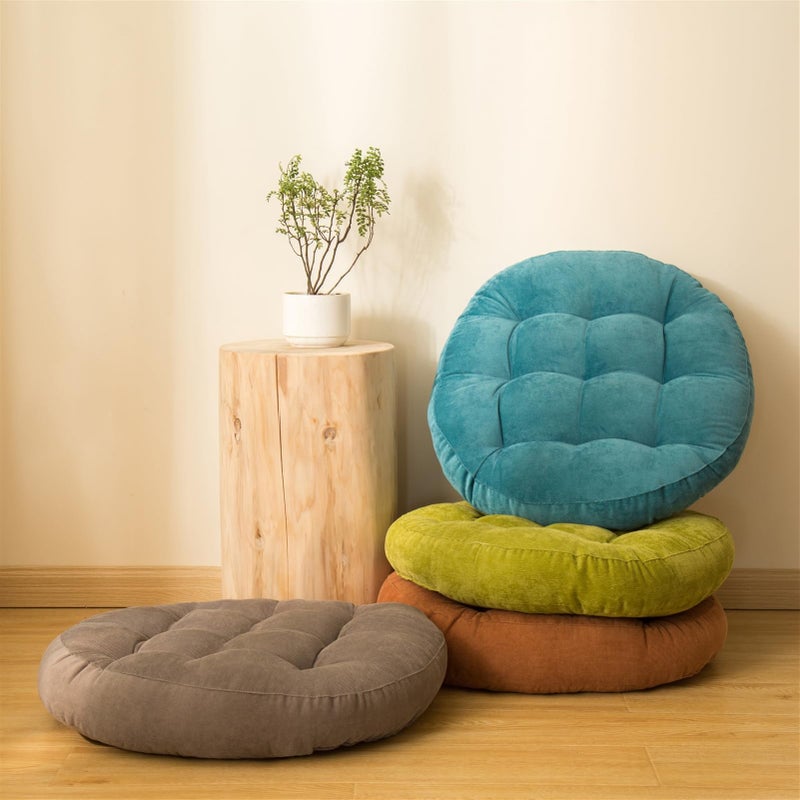 SK Studio Meditation Floor Pillow, Large Floor Cushions, Round Floor Cushion Seating for Adults Kids, Classroom Furniture Floor Pillow for Yoga Living Room, Grey, 17" W x 17" L (Pack of 1) - Image 3