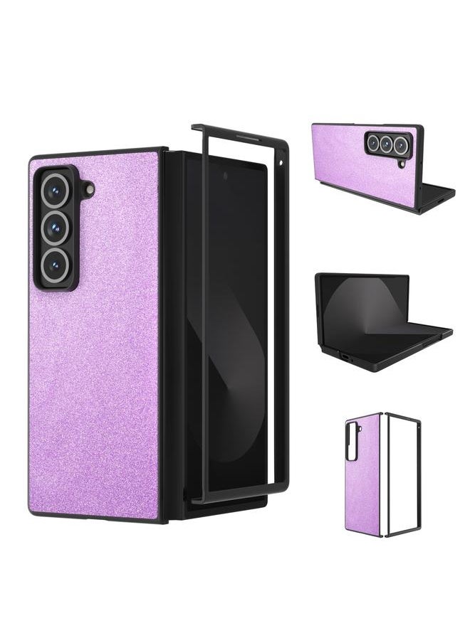 erorex For Samsung Galaxy Z Fold Special Black Frame Glitter Shockproof Phone Case(Purple) 