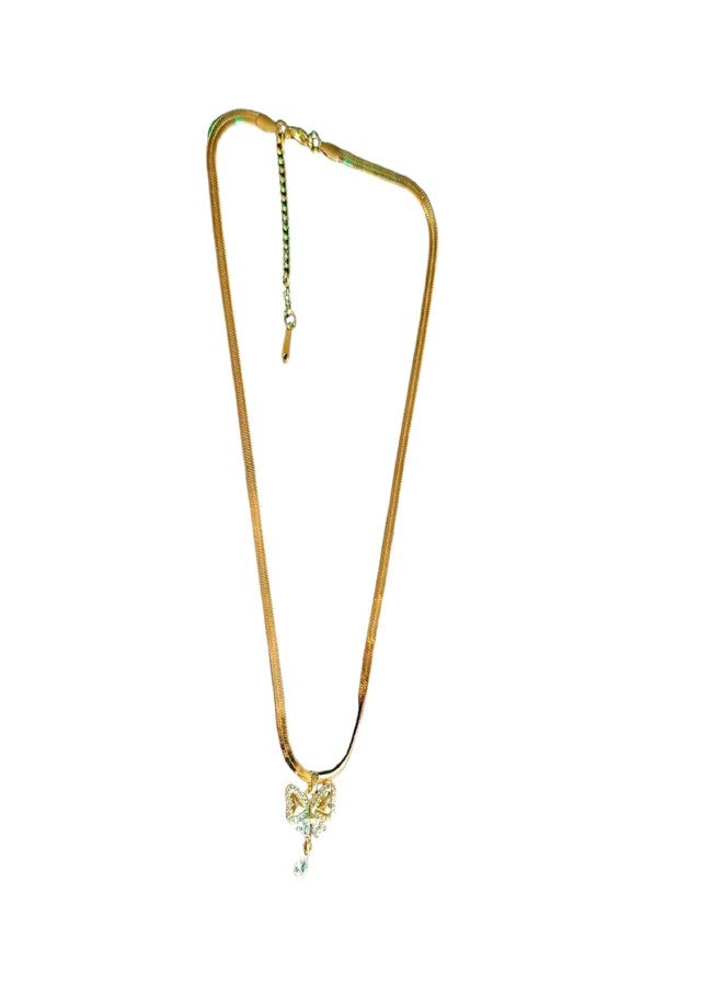 ONE POINT COLLECTIONS Fashion Stylish Chain Pendant Necklace for Women and Girls Winged Butterfly Beauty Bohemian Crystal Choker Necklace (Gold) - Image 4