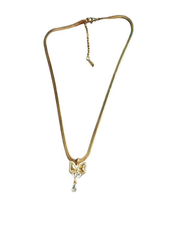 ONE POINT COLLECTIONS Fashion Stylish Chain Pendant Necklace for Women and Girls Winged Butterfly Beauty Bohemian Crystal Choker Necklace (Gold) - Image 1