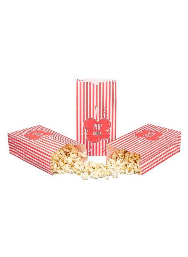 Restaurantware Bag Tek 2 oz Red Paper Popcorn Bag - 5 1/4" x 3" x 10" - 100 count box - - Image 1