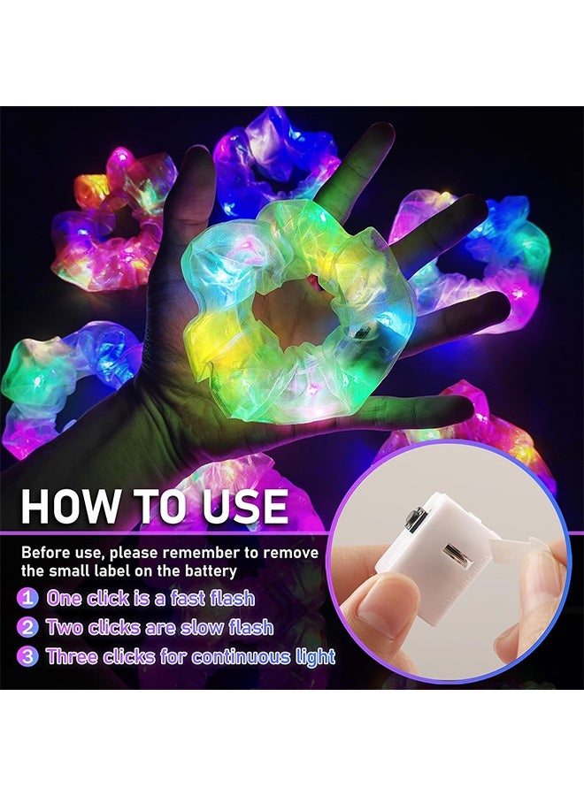6 قطع ربطات شعر LED للنساء، ربطات شعر حورية البحر الملونة، ربطات شعر مضيئة للفتيات، 3 أوضاع إضاءة، إكسسوارات شعر تتوهج في الظلام - Image 3
