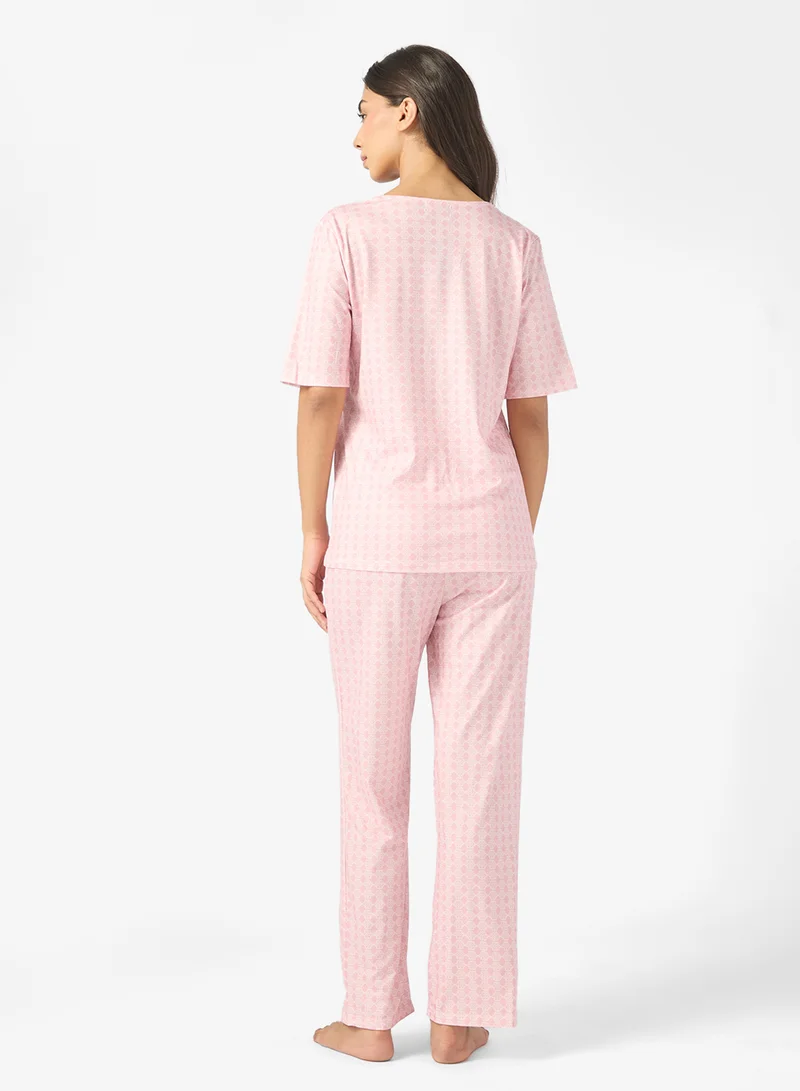 ايلا Check Print Pyjama Set