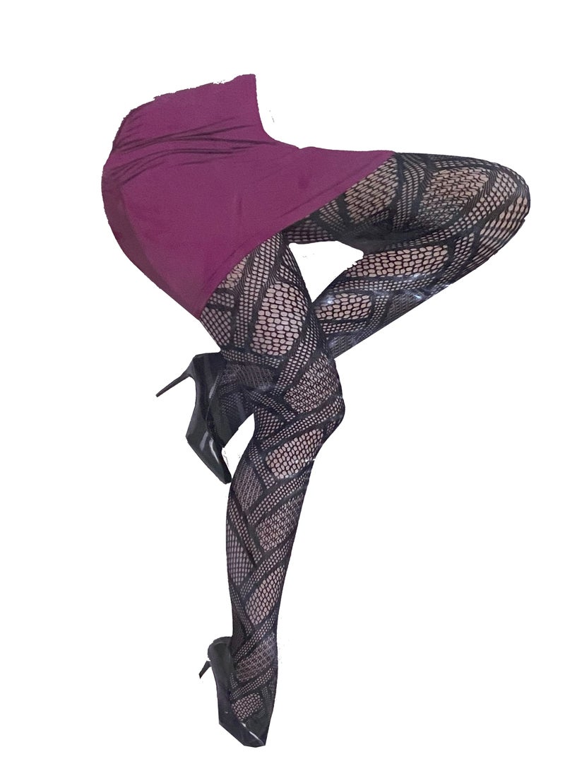 Women's Thigh High Mesh Pantyhose Lace Top Long Socks Fishnet Stockings