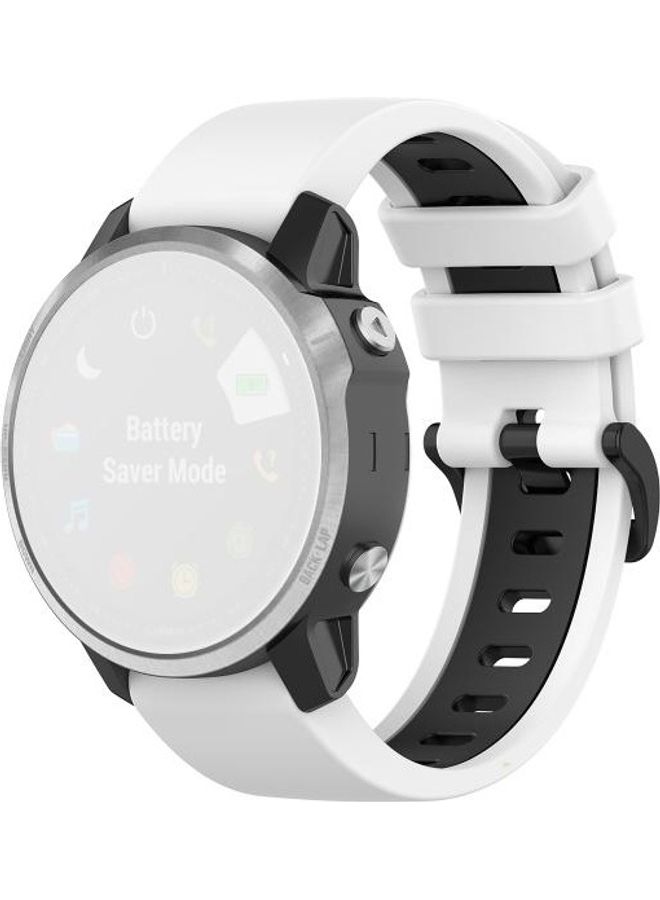 إسكدنيا Silicone Two-Color Strap For Garmin Fenix 6S White/Black - Image 1