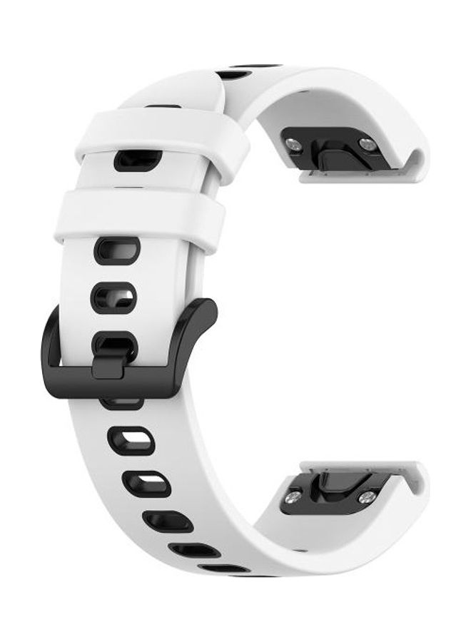 إسكدنيا Silicone Two-Color Strap For Garmin Fenix 6S White/Black - Image 3