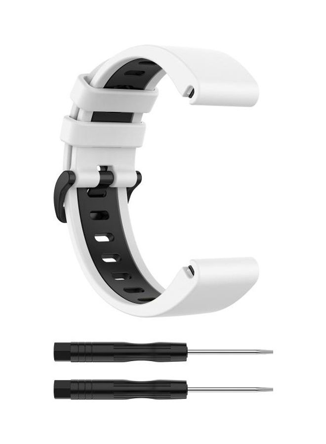 إسكدنيا Silicone Two-Color Strap For Garmin Fenix 6S White/Black - Image 5