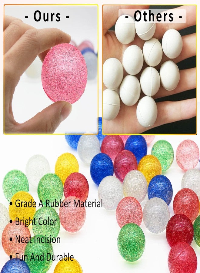 Oleitodh 84 Pcs Glitter Bouncy Balls for Kids Party Favors, 6 Colors Rubber Bounce Balls Bulk 45 mm ICY Large Hi Bounce Balls Assorted Colorful High Bouncing Ball for Boys Gilrs Birthday Carnival Prizes - Image 4