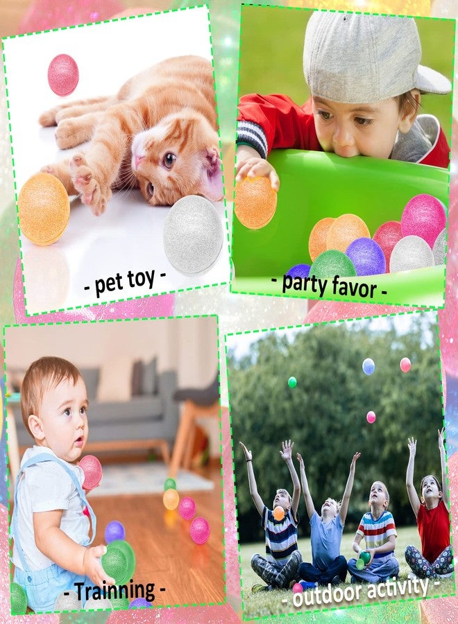 Oleitodh 84 Pcs Glitter Bouncy Balls for Kids Party Favors, 6 Colors Rubber Bounce Balls Bulk 45 mm ICY Large Hi Bounce Balls Assorted Colorful High Bouncing Ball for Boys Gilrs Birthday Carnival Prizes - Image 5