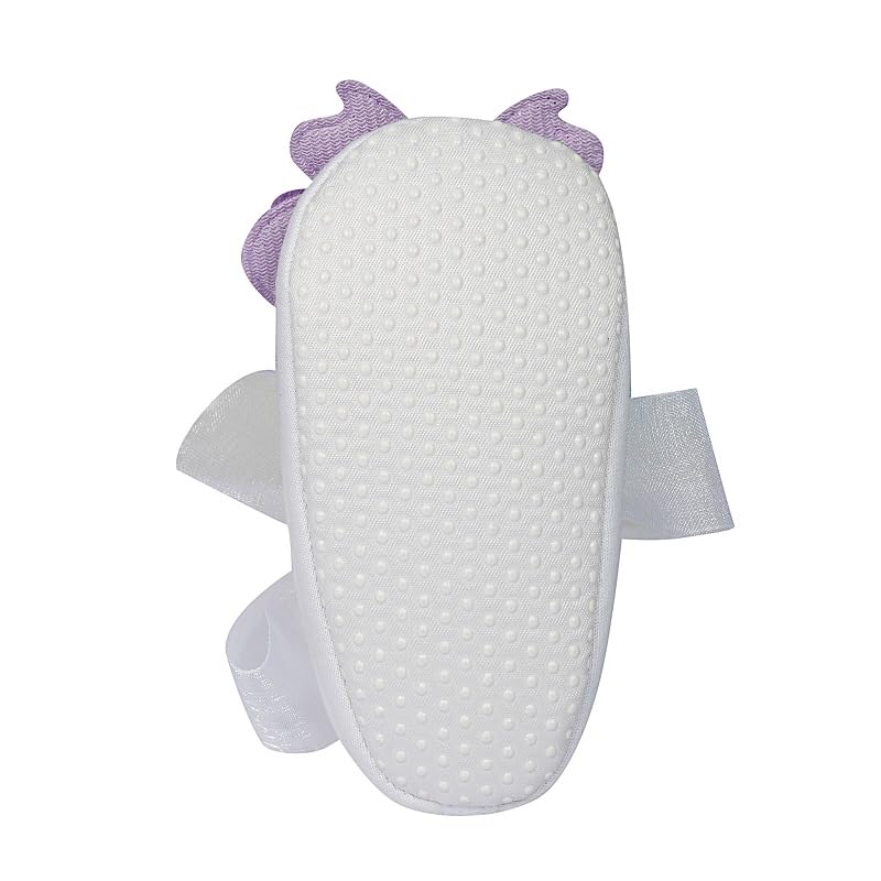 Rsmart Infant New Baby Toddlers Boys and Girls Cotton White Sandal Ribbon Booties With Purple Butterfly Patch [RSM_34] - Image 5