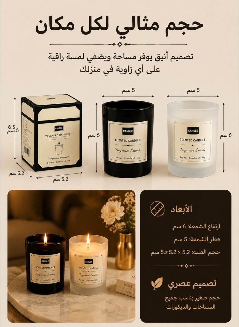 Candle Luxury 2-Pack Scented Candle Set – Black & White Crystal Glass Soy Wax Candles | Long Lasting Home Fragrance for Relaxation, Bedroom Decor & Gift for Women & Home - Image 4