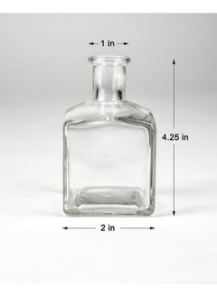 Serene Spaces Living Glass Bottle Bud Vases Set Of 6 Vintage Square Bottle Style Elegant Vases 4.5" Tall By 2" Square  - Image 5