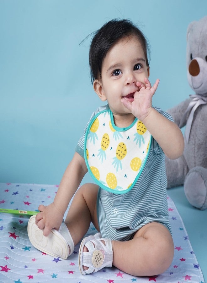 Happy Matty مجموعة مرايل رضاعة الأطفال من هابي ماتي، سريعة الجفاف وقابلة للغسل، 3 قطع، متعددة الألوان، من 0 إلى 3 سنوات، بتصميم قطة وأناناس وبطيخ، حجم صغير (19 سم × 16 سم). - Image 4