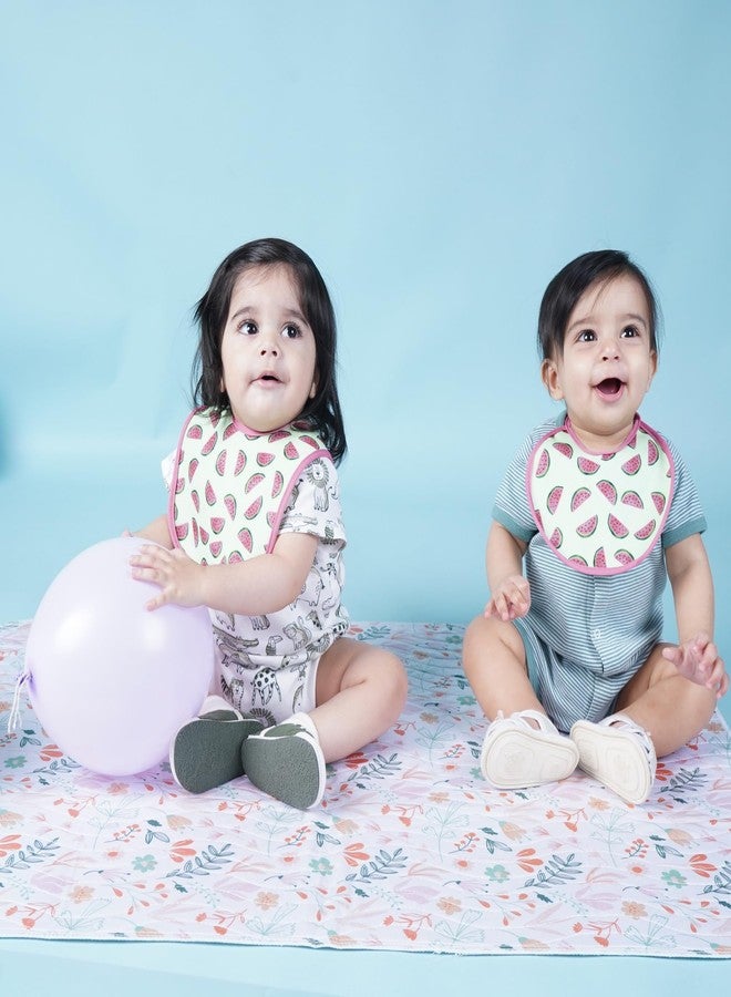 Happy Matty مجموعة مرايل رضاعة الأطفال من هابي ماتي، سريعة الجفاف وقابلة للغسل، 3 قطع، متعددة الألوان، من 0 إلى 3 سنوات، بتصميم قطة وأناناس وبطيخ، حجم صغير (19 سم × 16 سم). - Image 5