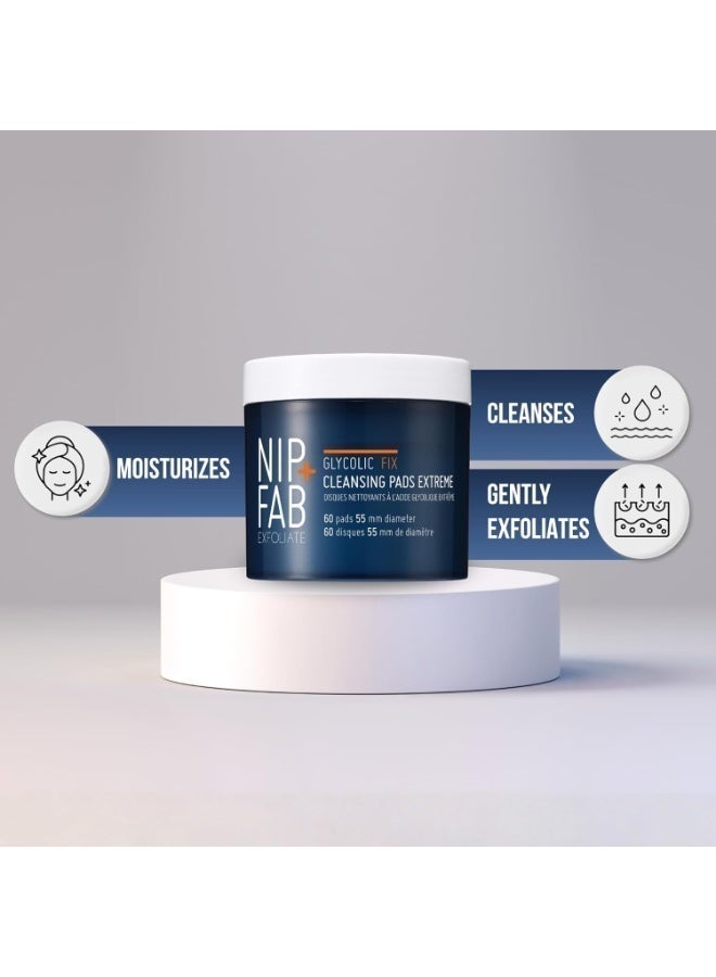 NIP+FAB Nip + Fab Glycolic Fix Night Pads Extreme (60 Count) – 5% Glycolic Acid Exfoliating Face Pads with Salicylic Acid – Resurfacing AHA BHA Chemical Peel for Blemishes & Texture - Image 5