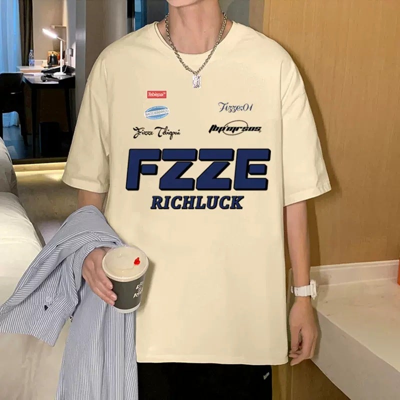 2023 New Heavy Cotton Short-sleeved T-shirt Men's Summer Ins American Style Trendy Brand Men's Loose T-shirt Half-sleeved Top - Image 1