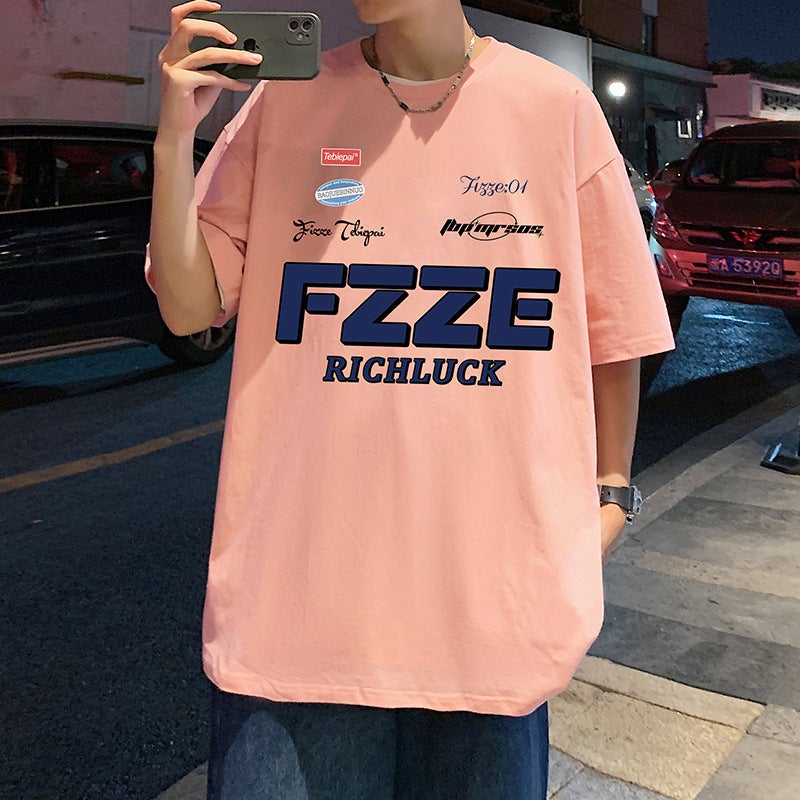 2023 New Heavy Cotton Short-sleeved T-shirt Men's Summer Ins American Style Trendy Brand Men's Loose T-shirt Half-sleeved Top - Image 4