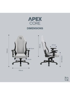 NAVODESK Navodesk APEX CORE, Ergonomic Gaming Chair with Lumbar and Memory Foam Headrest Pillow, Breathable Fabric Computer Gaming Chair with 4D Armrest كرسي الألعاب (SoftKnit - M, Grey)  - Image 2