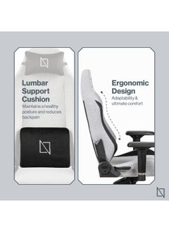 NAVODESK Navodesk APEX CORE, Ergonomic Gaming Chair with Lumbar and Memory Foam Headrest Pillow, Breathable Fabric Computer Gaming Chair with 4D Armrest كرسي الألعاب (SoftKnit - M, Grey)  - Image 4
