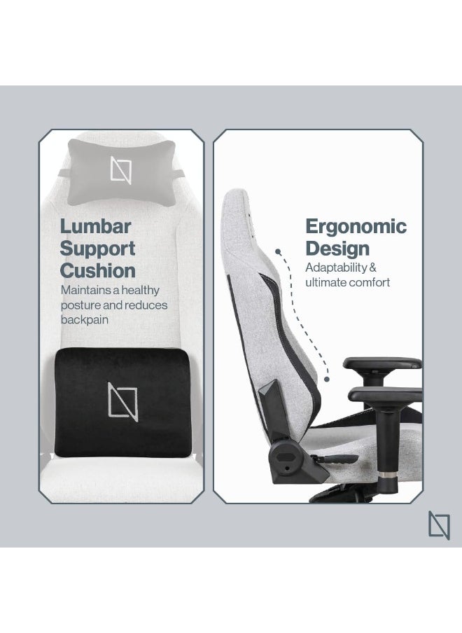 NAVODESK - Navodesk APEX CORE, Ergonomic Gaming Chair with Lumbar and Memory Foam Headrest Pillow, Breathable Fabric Computer Gaming Chair with 4D Armrest كرسي الألعاب (SoftKnit - M, Grey) - Image 1