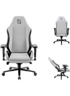 NAVODESK Navodesk APEX CORE, Ergonomic Gaming Chair with Lumbar and Memory Foam Headrest Pillow, Breathable Fabric Computer Gaming Chair with 4D Armrest كرسي الألعاب (SoftKnit - M, Grey)  - Image 1