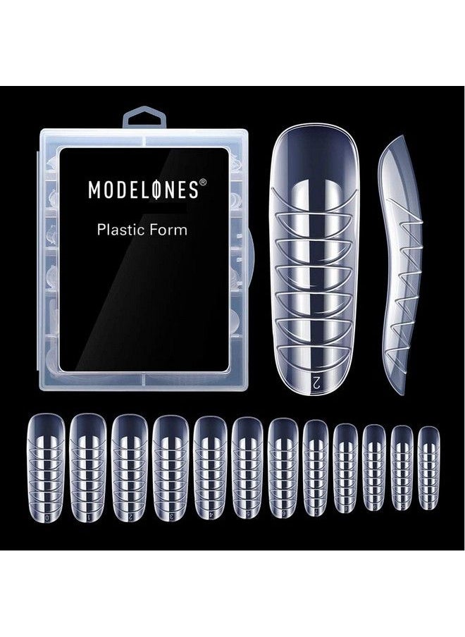 modelones - Poly Extension Gel Dual Nail Forms Poly Nail Gel Forms 120Pcs Clear Nail Extension Tips Set Nails Enhancement Thickening Acrylic False Nails Manicure Tool 12 Sizes - Image 1