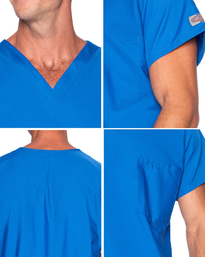 Landau Scrub Zone Unisex Relaxed Fit 1-Pocket V-Neck Scrub Top 71221 - Image 4