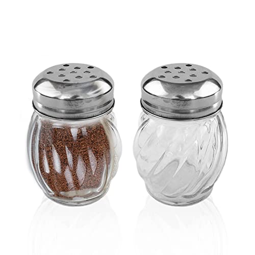 1st Choice Salt and Pepper Shakers with Stainless Tops Set of 2 (Chesse Shakers) - Image 1