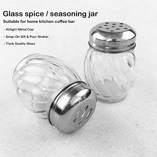 1st Choice Salt and Pepper Shakers with Stainless Tops Set of 2 (Chesse Shakers) - Image 3