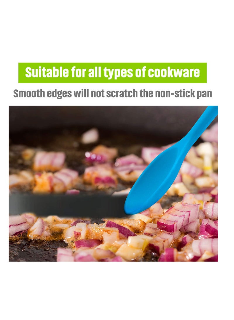 SOLARAE 4 Pieces Small Multicolored Silicone Spoons, Silicone Nonstick Kitchen Spoon Silicone Serving Spoon Stirring Spoon For Kitchen Cooking Baking Stirring Mixing Tools - Image 2