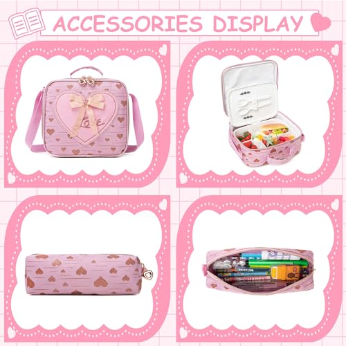 Meetbelify Kids Backpacks for Girls Backpacks for School Kids Canvas Travel Laptop Backpack with Lunch Box for Elementary Students Girls Back to School Bookbag Ages 8-10 - Image 5