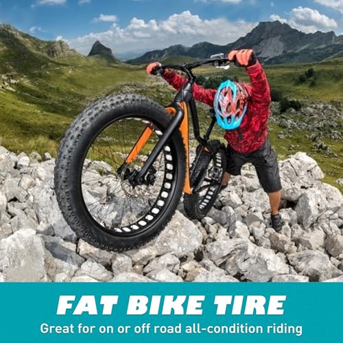 BALINGE 1 Pack Fat Tire for Ebike Mountain Bike Heavy Duty High-Performance Wear-Resistant E-Bike Mountain Snow Bike Tire 20" x 4"，Black，1 Tire 2 levers - Image 2
