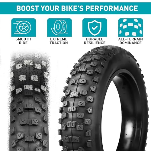 BALINGE 1 Pack Fat Tire for Ebike Mountain Bike Heavy Duty High-Performance Wear-Resistant E-Bike Mountain Snow Bike Tire 20" x 4"，Black，1 Tire 2 levers - Image 3