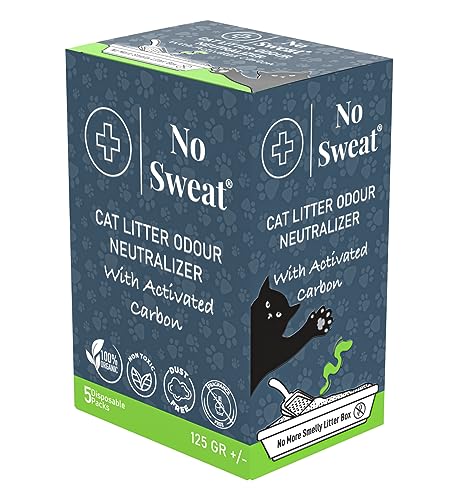 No Sweat Cat Litter Odor Neutralizer, Coconut Shell, Unscented, 5 Packs in One Box, 125 GR - Image 1