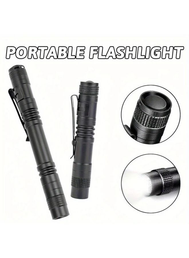 Portable Long LED Flashlight With Pen Clip Bright Emergency Work Light Multifunctional Mini Pocket Torch - Image 3
