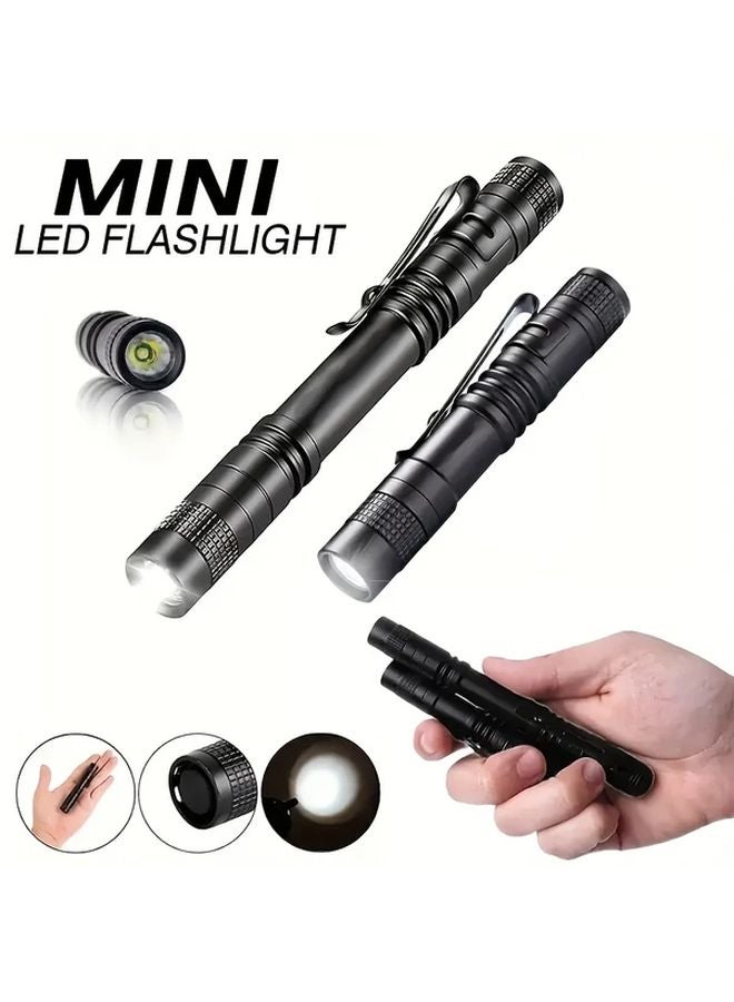 Portable Long LED Flashlight With Pen Clip Bright Emergency Work Light Multifunctional Mini Pocket Torch - Image 2