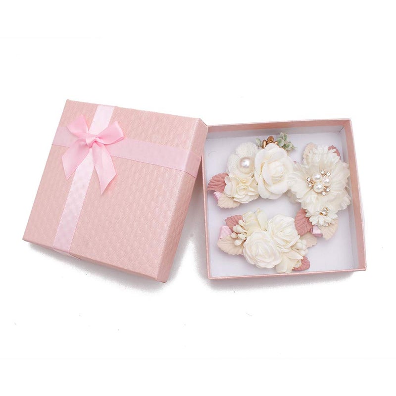 BFNAAgirl Flower Hair Clip BFNAAgirl Baby Girl Hair Bows Exquisite Hair Accessories Alligator Clips for Infants Toddlers Teen Kids Gift 3pcs/set - Image 2