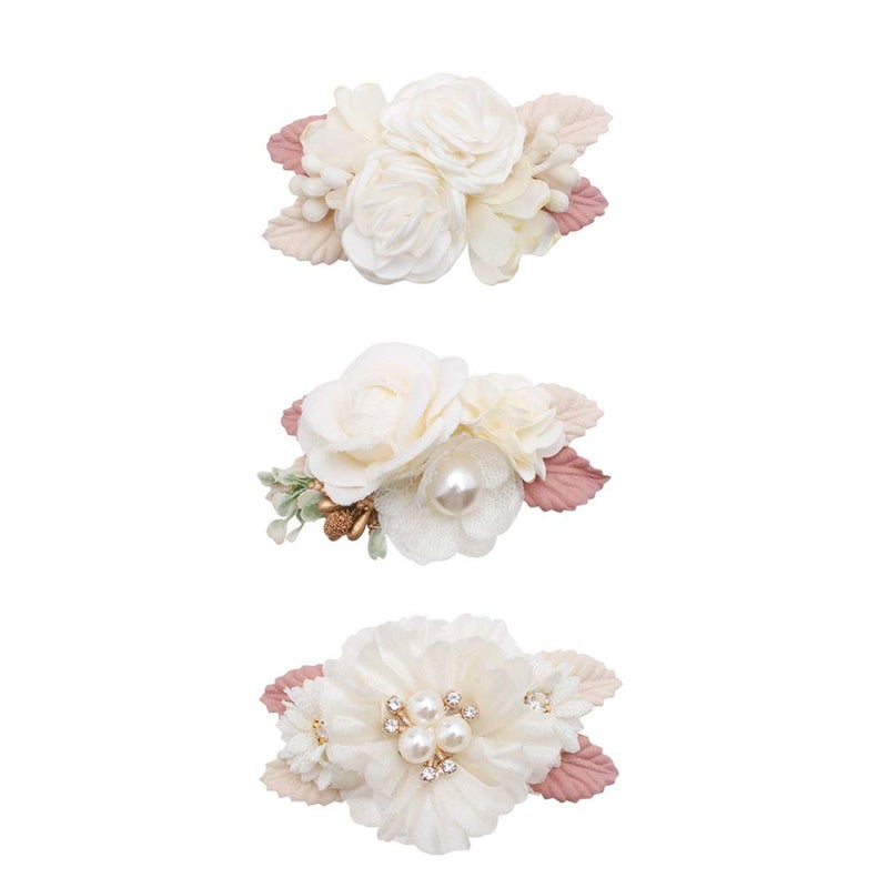 BFNAAgirl Flower Hair Clip BFNAAgirl Baby Girl Hair Bows Exquisite Hair Accessories Alligator Clips for Infants Toddlers Teen Kids Gift 3pcs/set - Image 1