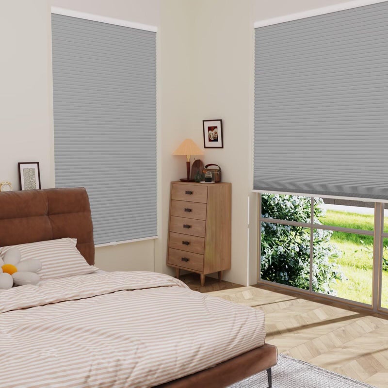 MYshade Cordless Blackout Cellular Shades for Windows, Honeycomb Window Shades with Thermal Insulation, Child & Pet Safe Room Darkening Shade, Easy Install,27" W x 72" H, Grey - Image 5