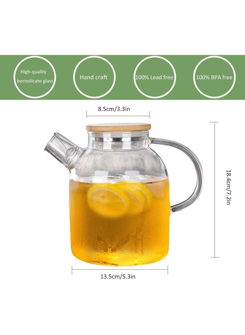 Bluejw 6-Piece Heat Resistant Glass Teapot Set Stovetop And Microwave Safe Heat Resistant Glass Borosilicate Teapot Glass Kettle With Removable Filter Spout For Loose Leaf Tea And Blooming Tea - Image 2