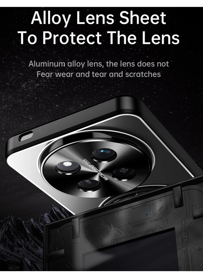 VKL - Case Compatible with Honor X9c 5G/X60 Pro, Metal Matte Case [Compatible with Mag-Safe], Camera Lens Protection Shockproof Slim Phone Case Cover with 360 Rotatable Ring Stand (Black) - Image 1