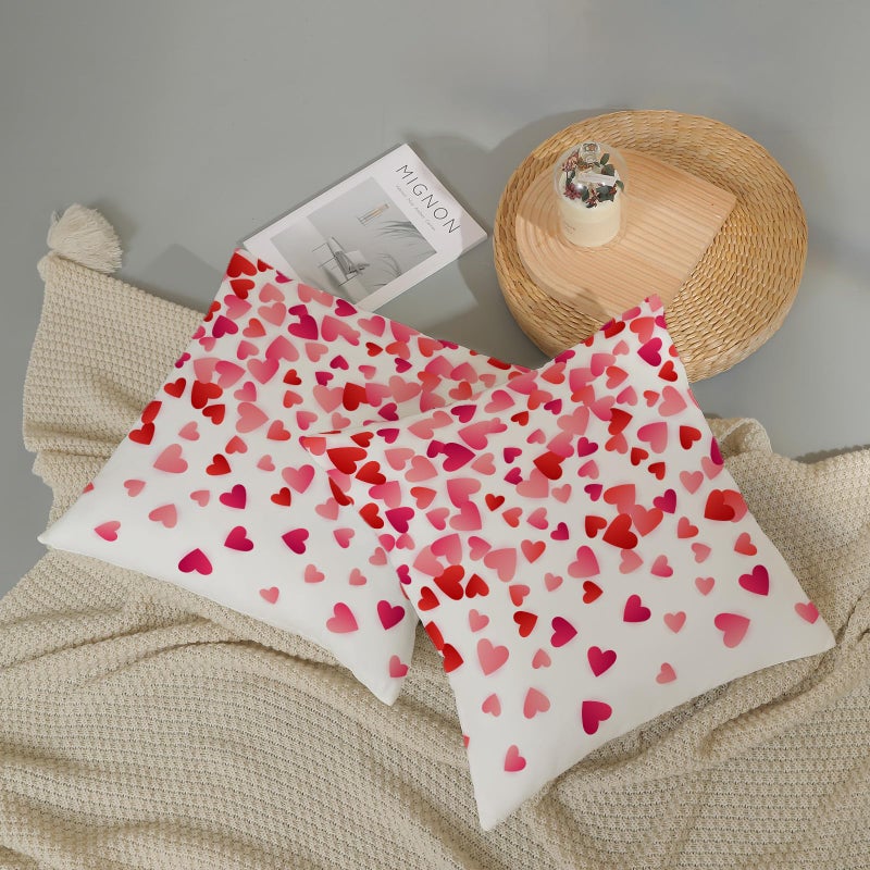 AEIOAE Valentines Pillow Covers 24x24 Inch Set of 2,Pink Love Heart Throw Pillows Case,Valentine's Day Mother's Day Anniversary Decorative Square Cushion Covers Farmhouse Outdoor Decor for Home Sofa Bed - Image 5