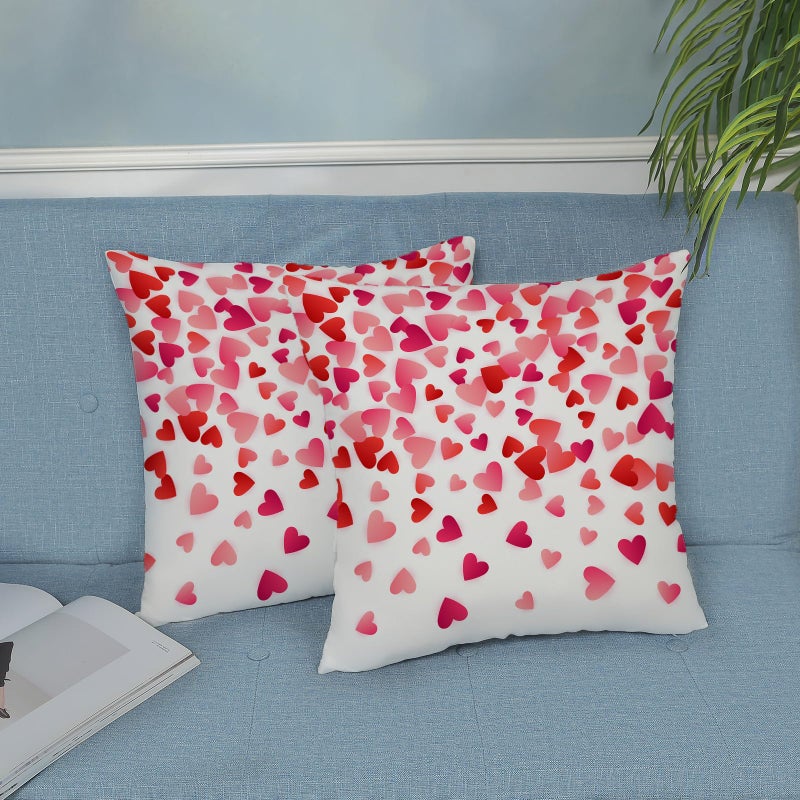 AEIOAE Valentines Pillow Covers 24x24 Inch Set of 2,Pink Love Heart Throw Pillows Case,Valentine's Day Mother's Day Anniversary Decorative Square Cushion Covers Farmhouse Outdoor Decor for Home Sofa Bed - Image 4