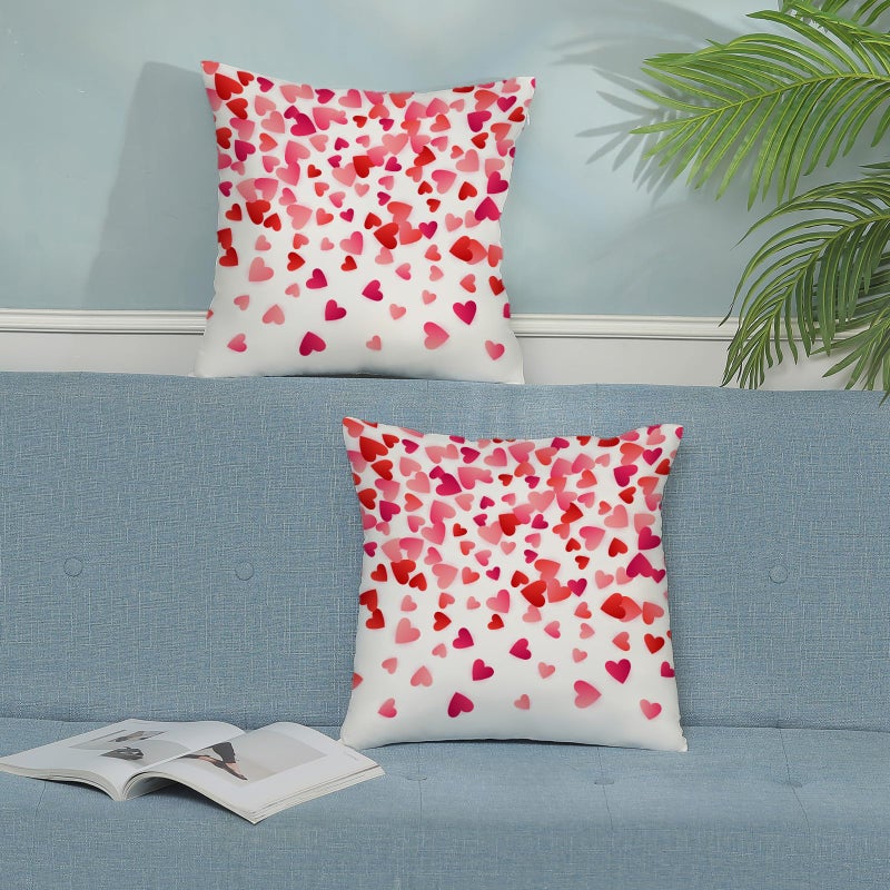 AEIOAE Valentines Pillow Covers 24x24 Inch Set of 2,Pink Love Heart Throw Pillows Case,Valentine's Day Mother's Day Anniversary Decorative Square Cushion Covers Farmhouse Outdoor Decor for Home Sofa Bed - Image 3