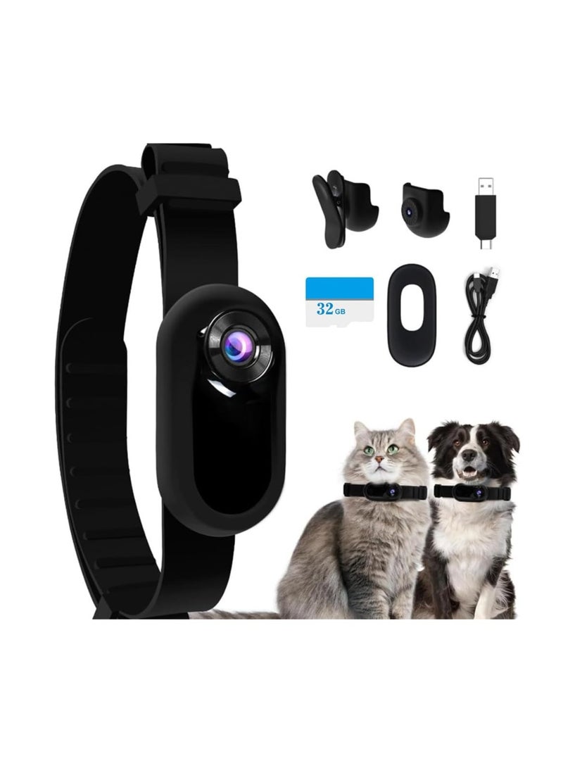 Cat Camera Collar with 32GB SD Card, HD 1080P Dog Collar Action Camera Mini Wireless Camera for Cat Collar, Pet Collar Camera Outdoor Last - Image 1