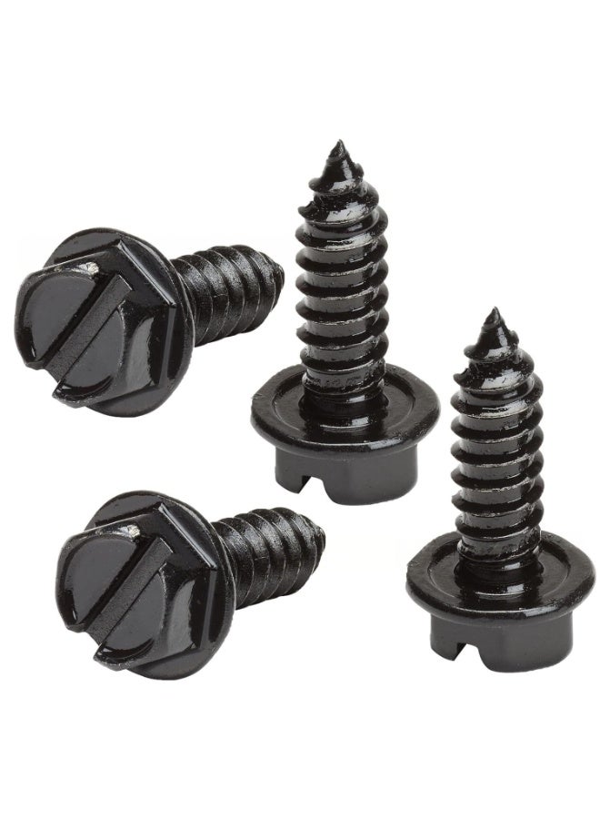 YelaJoy Stainless Steel License Plate Screws,with Rustproof Finish  Fit for Securing License,Plates Frames and Covers on Cars and Trucks,Premium Stainless Steel Self Tapping Mounting Bolts (8 Pack, Black) - Image 1