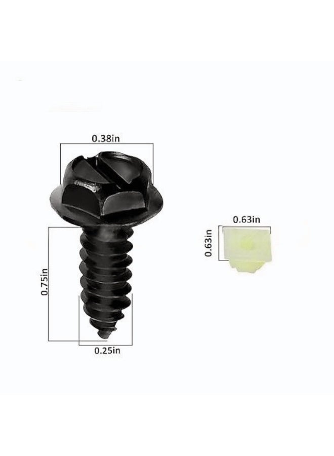 YelaJoy Stainless Steel License Plate Screws,with Rustproof Finish  Fit for Securing License,Plates Frames and Covers on Cars and Trucks,Premium Stainless Steel Self Tapping Mounting Bolts (8 Pack, Black) - Image 4