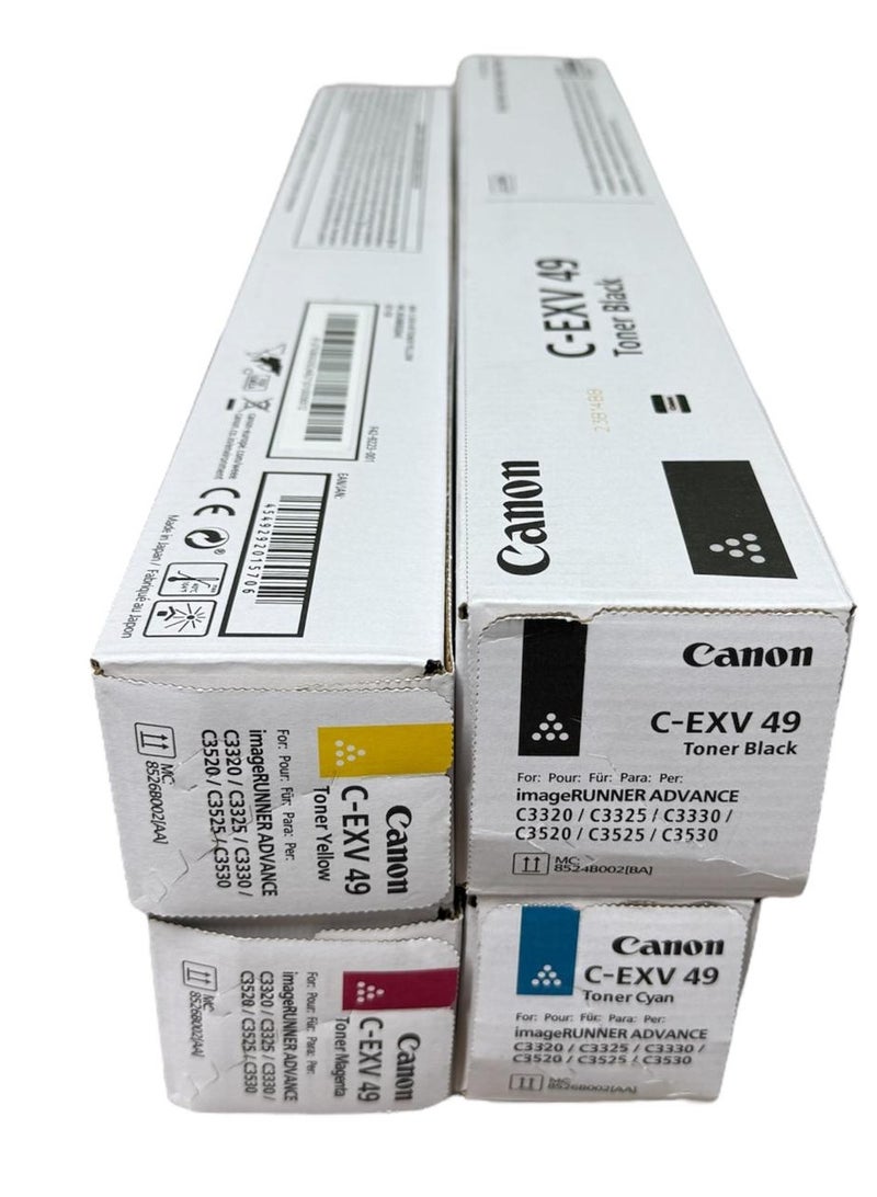 كانون تونر C-EXV 49 BCYM مجموعة كاملة عالية الإنتاجية للصفحات / C3320/C3325/C3330/C3520/C3525/C3530 - Image 2