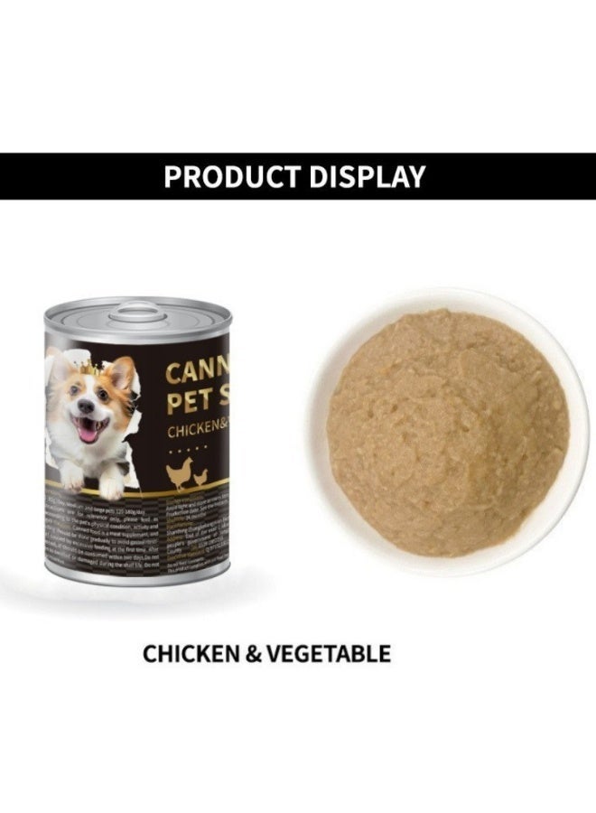 FAENBEI Wet Dog Food 375g x 24 Cans – Canned Dog Food for Adult & Puppy – Nutritious Soft Wet Meal – Chicken & Vegetables / Beef & Vegetables - Image 2