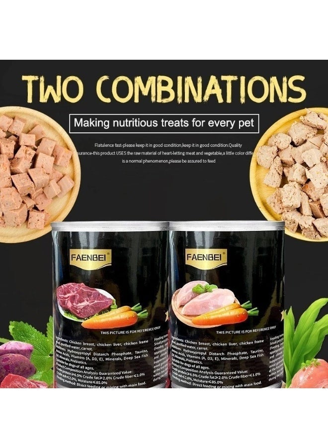 FAENBEI Wet Dog Food 375g x 24 Cans – Canned Dog Food for Adult & Puppy – Nutritious Soft Wet Meal – Chicken & Vegetables / Beef & Vegetables - Image 4